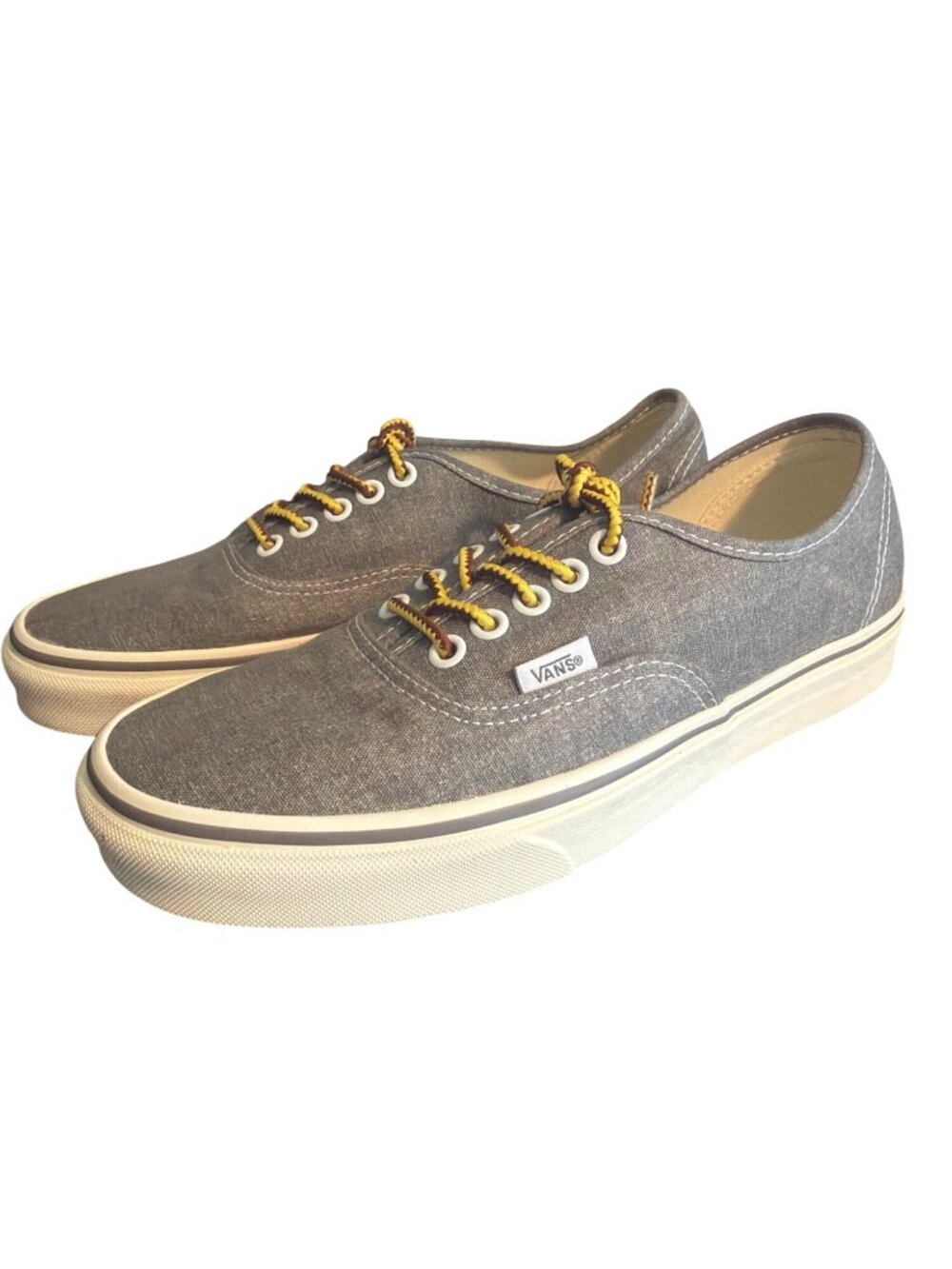 Vans Gray Canvas Sneakers Lace Up 71356 Size Mens 8 Womens 9.5